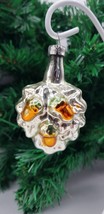 Antique Leaf with Acorns Christmas Tree Decoration Glass Vintage Ornament - £15.75 GBP
