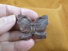 (Y-BUT-556) Red jasper BUTTERFLY stone figurine gemstone carving butterf... - $14.01