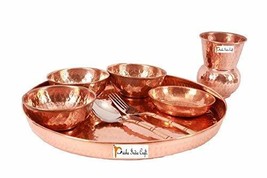 Prisha India Craft Traditional Dinner Set Dinnerware Stainless Steel Copperware  - £67.47 GBP