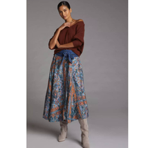  New Anthropologie Pilcro Abstract Midi Skirt $148 X-SMALL  - £63.50 GBP