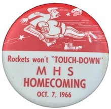 Mankato Scarlets Vintage Pin Button Football Minnesota 1966 MHS Homecoming 60s - £18.34 GBP
