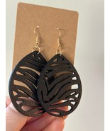 Wooden Earrings Cut out - Black Wood - $5.93