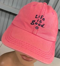 Life Is Good Pink Daisy Flower Strapback Baseball Hat Cap - £12.70 GBP