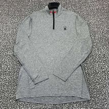 Spyder Active Shirt Men Medium Gray Activewear Long Sleeve Quarter Zip M - $27.44