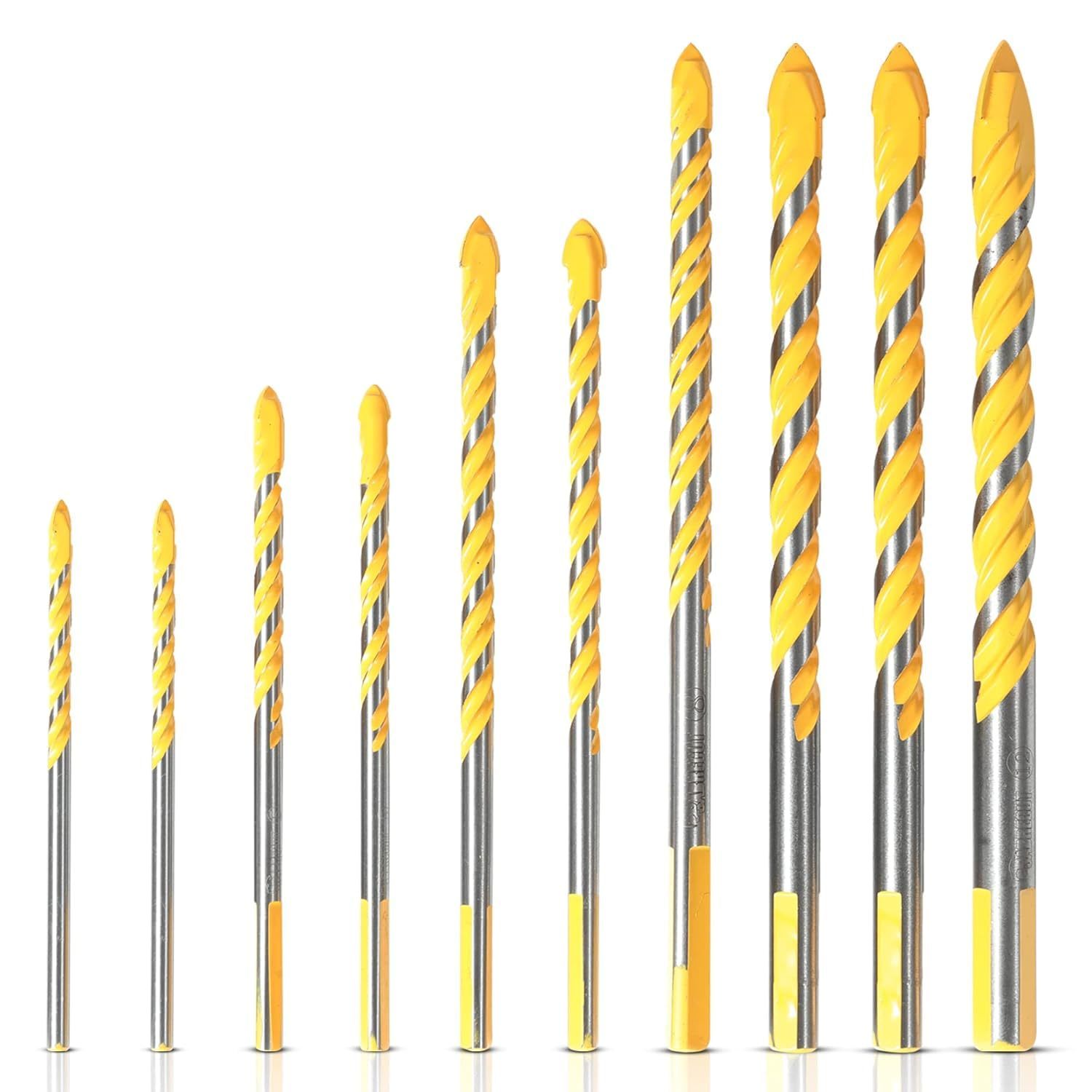 Baker And Bolt 10 Pcs 3&quot;-6&quot; Masonry Drill Bit Set For Ceramic Tiles, 1/8... - $29.95