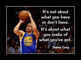 Steph Curry Inspirational Basketball  What You Got Quote Poster Print Wall Art - £18.09 GBP+
