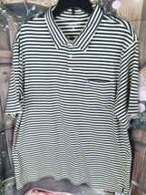 Crown &amp; Ivy Men&#39;s Shirt Size XL Yellow/Blue Stripes Pocket 100% Cotton - $14.85