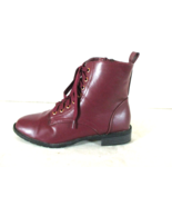 Italina Burgundy Side Zip Ankle Boots Women&#39;s 7 (SW45) - £18.85 GBP