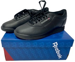 Women&#39;s Reebok Princess Sneakers Shoes Black Size 7.5 W 7 1/2 Wide New - £39.68 GBP
