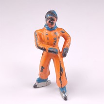 ✅ Vintage Barclay Orange Blue Skater Man Winter Classic Figure Cast Lead  - £9.92 GBP