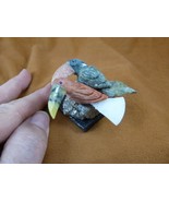 (Y-BIR-TO-473) pair of Toucans red + green love bird gemstone STONE gem ... - $334.55 MXN