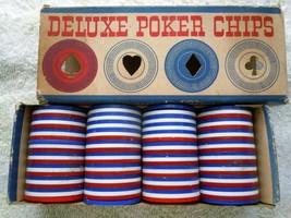 Vintage Plastic Deluxe Poker Chips - $6.99