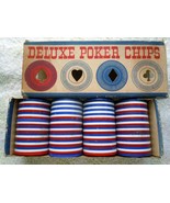 Vintage Plastic Deluxe Poker Chips - $9.58 CAD
