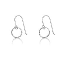 Sterling Silver &quot;Twisted&quot; Circle Fishhook Earrings - £20.49 GBP