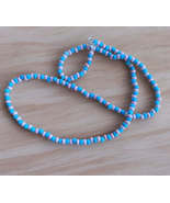 Pink and Blue Beaded Necklace - $186.21 MXN
