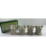 Vintage World Bazaar 4 pc NOEL White Jade Collection 2.5 in Porcelain Fi... - $40.32 CAD