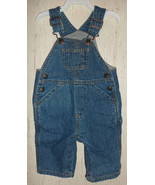EXCELLENT BABY BOYS baby GAP LINED BLUE JEAN OVERALLS  SIZE 3-6 Months - £14.77 GBP