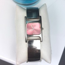 Nine West Ladies Stainless Steel Quartz Watch with Pink Face and Hinged ... - £22.10 GBP