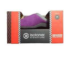 NIB Isotoner Signature Enhanced Heel Cushion Womens Slippers Purple - $26.60