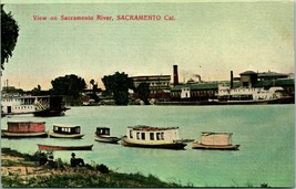 Vtg 1910s Postcard - View On Sacramento River, Sacramento California Paddleboats - $13.81