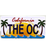 &quot;The OC&quot; California - Metal Vanity License Plate - Palm Tree, Waves, Sunset - $295.13 MXN