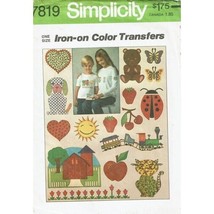 Simplicity Sewing Pattern 7819 Iron On Color Transfers for Kids - £7.16 GBP