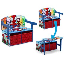 Kids Activity Bench Table Desk 2-in-1 Toy Bin Organizer Toddler Spidey S... - $71.14