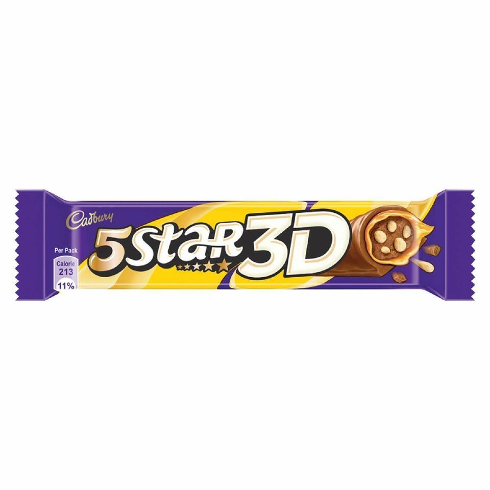 10 x Cadbury 5 Star 3D Chocolate Bar 42 grams pack Free Shipping crunchy chewy - £31.04 GBP