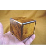 (BOX-288) BURL BOX square med Thuya Wood African carved carving Morocco ... - £25.28 GBP