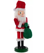 Wooden Christmas Nutcracker, 11&quot;, SANTA CLAUS WITH GREEN BAG 105963475,HL - £17.11 GBP