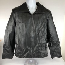 Vintage East 5th Genuine Leather Jacket Women’s  XL Black Zip Front Lined Coat - £53.47 GBP