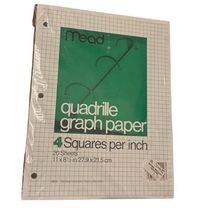 Vintage Mead Quadrille Graph Paper 4 Sq/Inch 20 Sheets 11x8.5” Sealed US... - $7.91