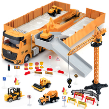Construction Toys with Crane, Construction Vehicles Playset for Kids, Matchbox B - £30.50 GBP