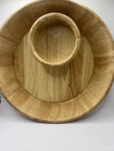 CHIP AND DIP SERVING BOWL 12&quot; x 2” Natural Light Wood Marketplace Fruit ... - $13.93
