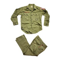 Vintage Boy Scouts Of America Uniform Long Sleeve Shirt &amp; Pants Green - $29.02