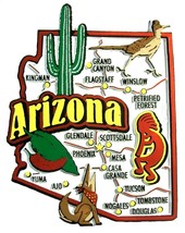 Arizona Jumbo State Map Fridge Magnet - $7.99