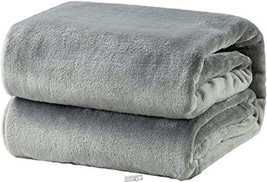 Soft Touch Trimmed Faux Fleece Satin Edge Plush Blanket Grey King - £37.21 GBP