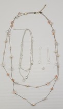 A) Mixed Lot of 5 Junk Drawer Jewelry Double Necklace Earrings Pendant - $218.74 MXN