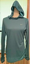 Nike Ladyies DRI-FIT Pull Over Hoodie Medium Blue Gray Handsover Long Sleeve B4 - $20.78