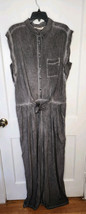 Soft Surroundings Camilla Jumpsuit Gray Pigment Dyed Wide Leg Pockets Sz... - $37.40