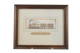 c1870&#39;s Stevengraph Pure Silk Woven Picture of Steam Locomotive &quot;The first train - £136.33 GBP