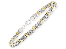Ross-Simons Sterling Silver and 14kt Yellow Gold Byzantine - £405.78 GBP