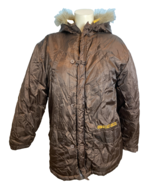 Ecko Unlimited Brown Hooded Fleece Lined Parka Coat Size M - $28.49