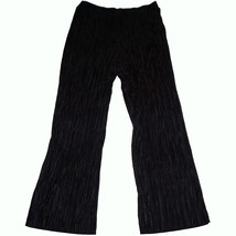 Ny Collection Women Plisse Wide-Leg Pants Jet Black Large - £25.24 GBP