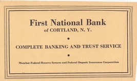 Cortland New York ~ Primo Nazionale Bank-Ymca Fisico Department 1940-41 ... - £8.71 GBP
