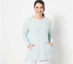 Modern Soul Novelty Knit Angled Pocket Sweatshirt Sweatshirt (Blue, S) A473364 - £16.17 GBP