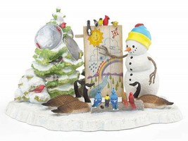 Lenox Weatherman Snowman Figurine Snowy Forecast Garden Birds Bywaters 6.5&quot; NEW - £60.20 GBP