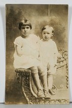 RPPC Young Girl and little kid Photo Hagerstown Md Family Est Postcard K2 - £10.35 GBP
