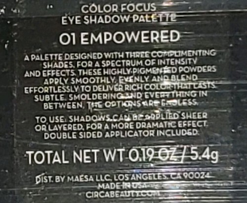 Circa Brand ~ Color Focus ~ Eye Shadow Palette ~ 01 Empowered ~ Sealed Item image 4