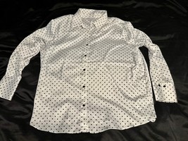 Maison d’Amélie Paris XL White Blouse with Black Polka Dots Long Sleeve Top - $14.50